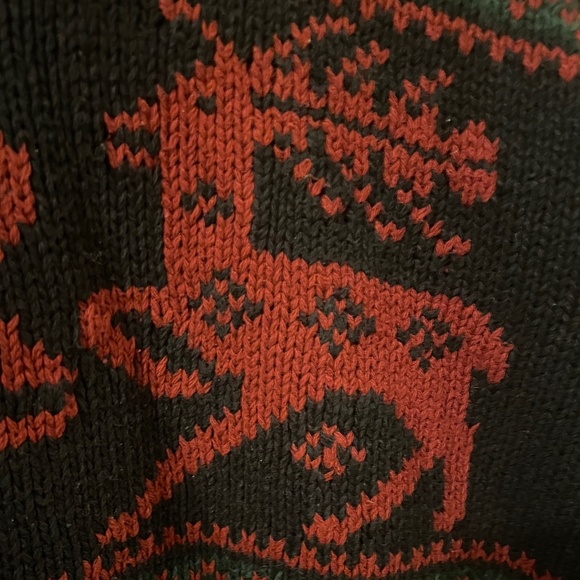 Rare Polo Ralph Lauren Vintage '90's Cotton Knit Reindeer holiday Sweater Sz S - Picture 5 of 7